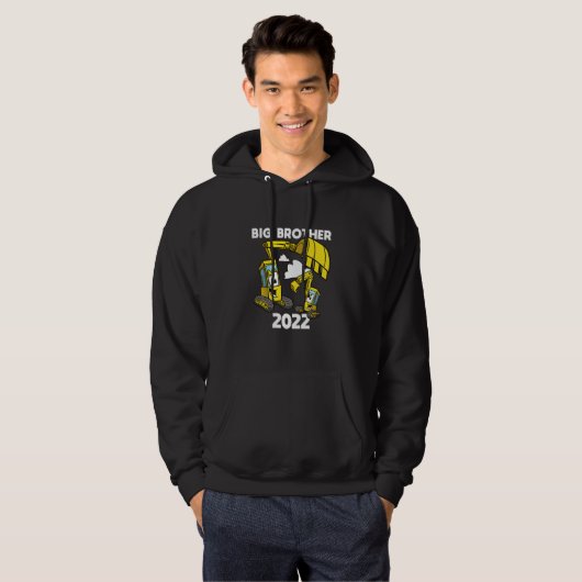 Kinder Big Brother 2022 Excavator Digger Construct Hoodie (Voorkant volledig)