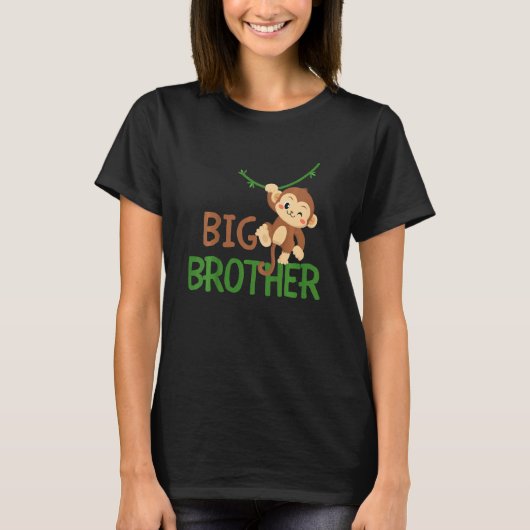 Kinder Big Brother Monkey Animal Best Bro over de  T-shirt (Voorkant)