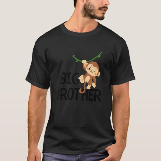 Kinder Big Brother Monkey Animal Best Bro over de  T-shirt (Voorkant)