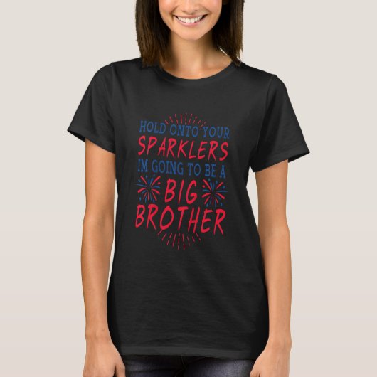 Kinder Big Brother Sparkler vs. 4 juli Zwangerscha T-shirt (Voorkant)