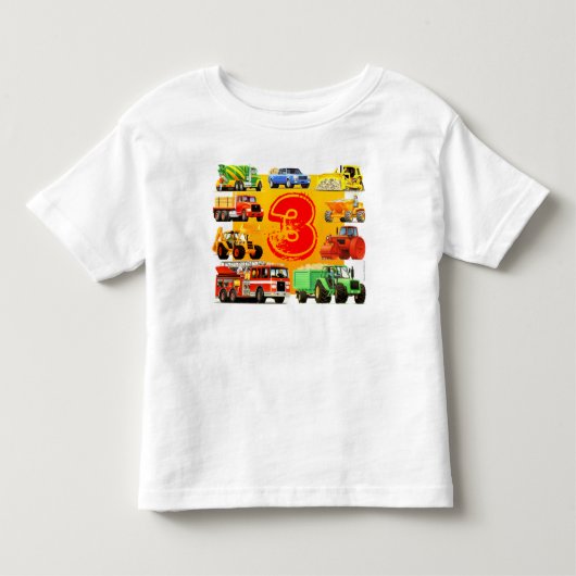 Kinder Big Construction Truck 3rd Birthday Shirts (Voorkant)