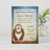 Kinder Big Foot/Sasquatch Birthday Party Kaart (Staand voorkant)