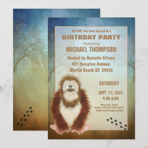 Kinder Big Foot/Sasquatch Birthday Party Kaart