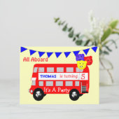 Kinder Big Red Bus-partij aan boord Kaart (Staand voorkant)