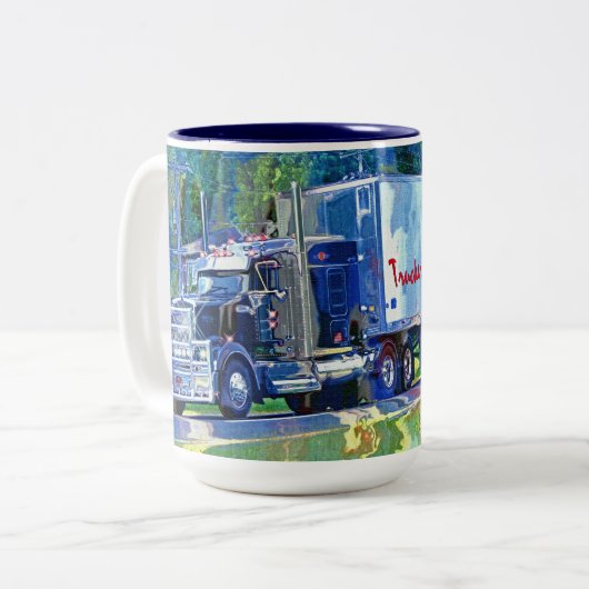 Kinder Big Rig Cargo Truck Drink Mok (Voorkant links)