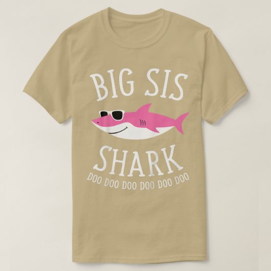 Kinder Big Sis Shark Funny Big Sister T-shirt (Design voorkant)