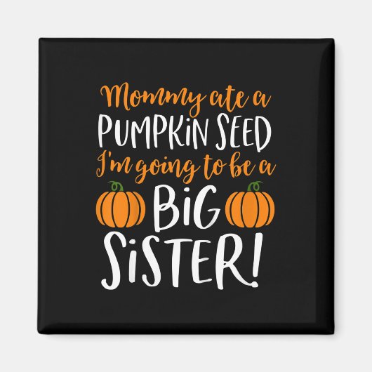 Kinder Big Sister Herfst Zwangerschap Aankondiging Magneet (Voorkant)