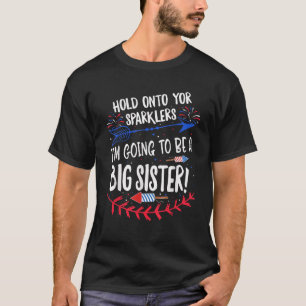 Kinder Big Sister Sparkler 4 juli Zwangerschap Ann T-shirt