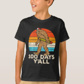 Kinder Bigfoot Potlood 100 dagen Yall 100th Day Sc T-shirt (Voorkant)