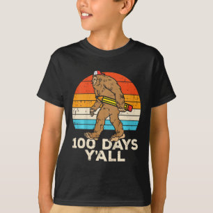 Kinder Bigfoot Potlood 100 dagen Yall 100th Day Sc T-shirt