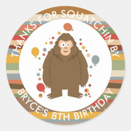 Kinder Bigfoot Verjaardag Bedankt Classic Round Ronde Sticker