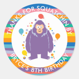 Kinder Bigfoot Verjaardag Bedankt Ronde Sticker