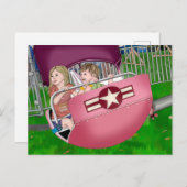 Kinder bij Carnaval Whimsical Art Briefkaart (Voorkant / Achterkant)