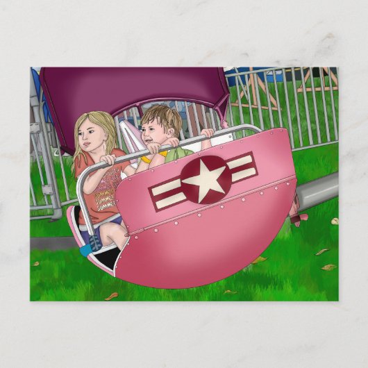 Kinder bij Carnaval Whimsical Art Briefkaart (Voorkant)