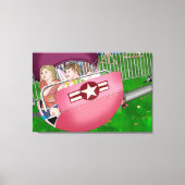 Kinder bij Carnaval Whimsical Art Canvas Afdruk (Voorkant)