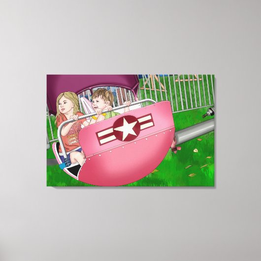 Kinder bij Carnaval Whimsical Art Canvas Afdruk (Voorkant)