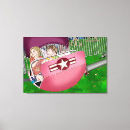 Kinder bij Carnaval Whimsical Art Canvas Afdruk