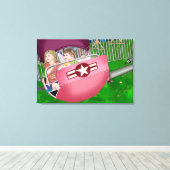 Kinder bij Carnaval Whimsical Art Canvas Afdruk (Insitu (Houten vloer))