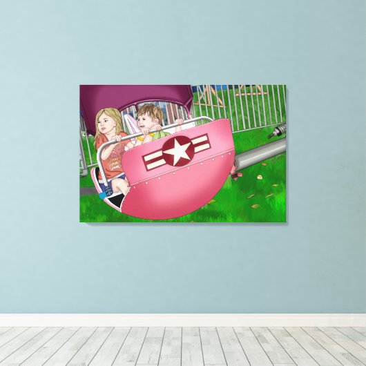 Kinder bij Carnaval Whimsical Art Canvas Afdruk (Insitu (Houten vloer))