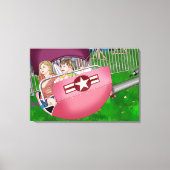 Kinder bij Carnaval Whimsical Art Canvas Afdruk (Voorkant)