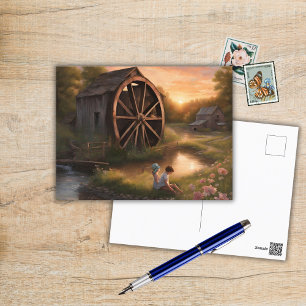 Kinder bij de Creek Briefkaart