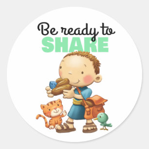 Kinder Bijbelververspagina Ronde Sticker