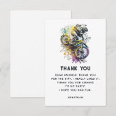 Kinder Bike BMX Party. Extreme avontuurverjaardag Bedankkaart (Voorkant / Achterkant)