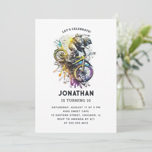 Kinder Bike BMX Party. Extreme avontuurverjaardag Kaart (Staand voorkant)