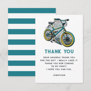 Kinder Bike BMX Party. Racistische avontuurverjaar Bedankkaart