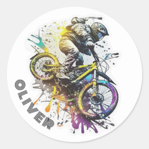 Kinder Bike BMX. Racistisch extreem avontuur Ronde Sticker