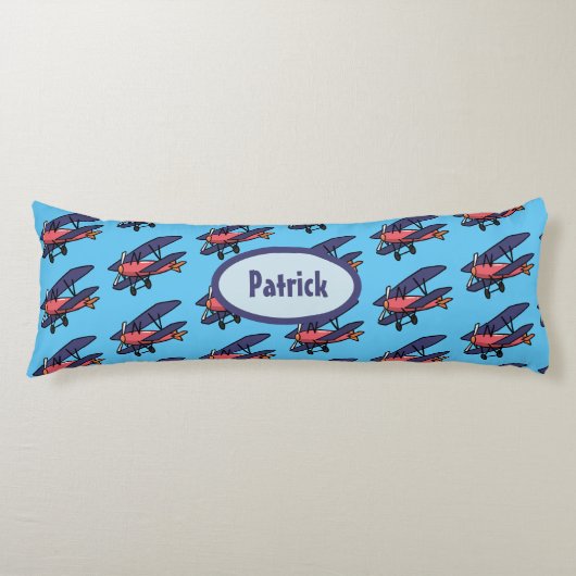 Kinder Biplane Patroon Gepersonaliseerd Lichaamskussen (Voorkant)