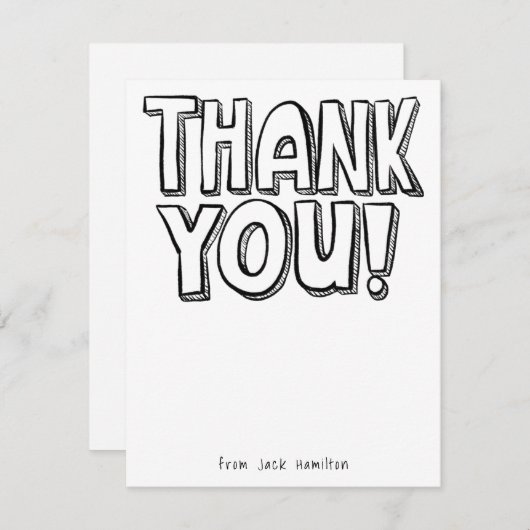 Kinder Blank ventilatorkleur Hartelijk dank Bedankkaart (Voorkant / Achterkant)