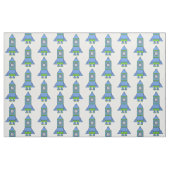 Kinder blauw en groen Rocket Space Pattern Stof (Fat Quarter)