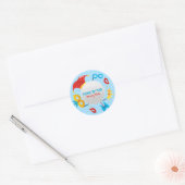 Kinder blauw Hebreeuws Happy Purim Ronde Sticker (Envelop)