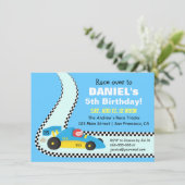 Kinder blauw-razenkar Birthday-feestdagen Kaart (Staand voorkant)