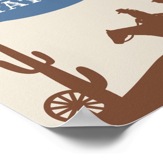 Kinder Blauw Western "Chuck wagon chow station" Te Poster (Hoek)