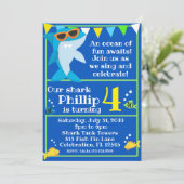 Kinder Blauwe Haai Fintastische Verjaardag Kaart (Staand voorkant)