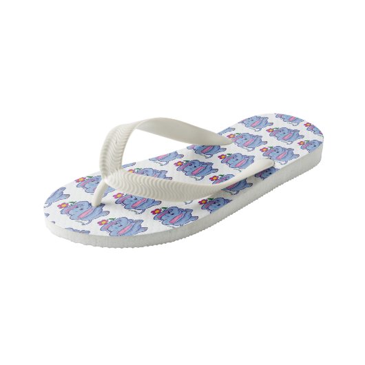 Kinder Blauwe Olifant Teenslippers (Schuin)