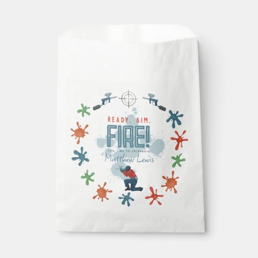 Kinder Blauwe Paintball Jongens Verjaardagsfeestje Bedankzakje (Voorkant)