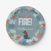 Kinder Blauwe Paintball Jongens Verjaardagsfeestje Papieren Bordje (Voorkant)