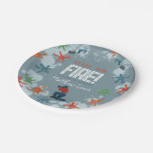 Kinder Blauwe Paintball Jongens Verjaardagsfeestje Papieren Bordje (Gekanteld)