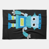 Kinder blauwe robot theedoek (Horizontaal)