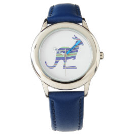 Kinder blauwe streep kangoeroe polshorloge horloge