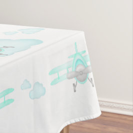 Kinder Blauwe Vliegtuig Vliegende Luchtvaart Verja Tafelkleed