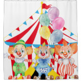 Kinder blikken op het witte schoengordijn douchegordijn (Voorkant)