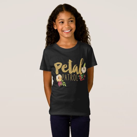 Kinder Bloemenmeisje Bridesmaid Petal Patrol T-shirt (Voorkant volledig)