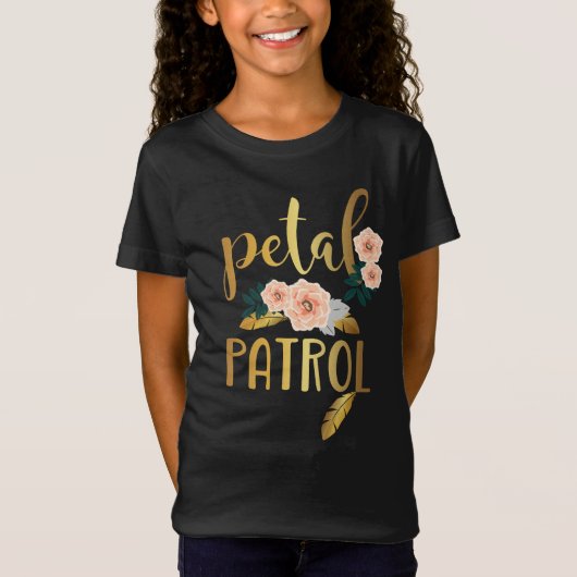Kinder Bloemenmeisje Bridesmaid Petal Patrol T-shirt (Voorkant)
