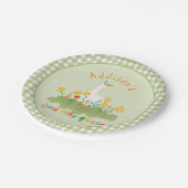 Kinder Bloemgroen Een Gekke Gans 1e Verjaardag Papieren Bordje (Gekanteld)