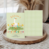 Kinder Bloemgroen Een Gekke Gans Eerste Verjaardag Kaart
