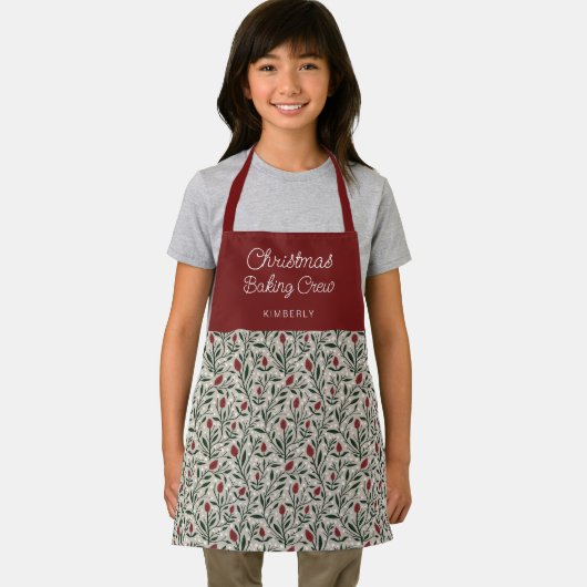 Kinder bloemmotief kerstbakbemanning | Naam Schort (Insitu)